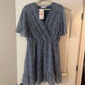 Kirundo Navy and White Floral Dress